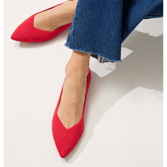 Rothy’s The Point II Slip On Ballet Flats Lollipop Red Womens 9.5 Comfort Shoes - Picture 1 of 15